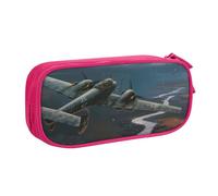 HEBSDFG Trousse à crayons noire haute capacité avec imprimé avion de la guerre mondiale pour garçons et filles, trousse de maquillage pour étudiants, école, université, bureau, rose, One Size