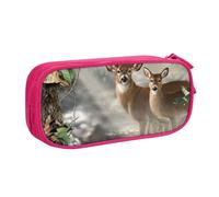 HEBSDFG Trousse à crayons noire haute capacité avec imprimé cerf camouflage pour garçons et filles, trousse de maquillage pour étudiants, école, université, bureau, rose, One Size, Cartable