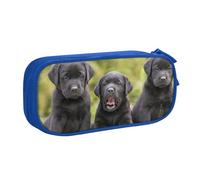 HEBSDFG Trousse à crayons noire haute capacité avec imprimé chien labrador retriever pour garçons et filles, trousse de maquillage pour étudiants, école, université, bureau, bleu, One Size, Cartable