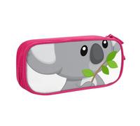 HEBSDFG Trousse à crayons noire haute capacité avec imprimé koala et feuille pour garçons et filles, trousse de maquillage pour étudiants, école, université, bureau, rose, One Size, Cartable