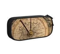 HEBSDFG Trousse à crayons noire haute capacité avec imprimé navigation sur la loi de la boussole pour garçons et filles - Trousse de maquillage pour étudiants, école, université, bureau, Noir , Taille