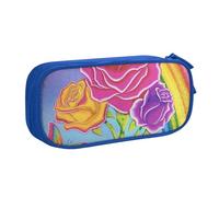 HEBSDFG Trousse à crayons noire haute capacité avec imprimé papillon rose arc-en-ciel pour garçons et filles, trousse de maquillage pour étudiants, école, université, bureau, bleu, One Size, Cartable