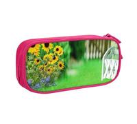 HEBSDFG Trousse à crayons noire haute capacité avec imprimé tournesol de vigne et de prairie pour garçons et filles, rose, One Size, Cartable