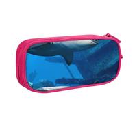 HEBSDFG Trousse à crayons noire haute capacité avec imprimé vie sauvage sous-marine pour garçons et filles, trousse de maquillage pour étudiants, école, université, bureau, rose, One Size, Cartable
