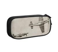 HEBSDFG Trousse à crayons noire haute capacité avec motif avion de la Seconde Guerre mondiale pour garçons et filles - Trousse de maquillage pour étudiants, école, université, bureau, Noir , One Size