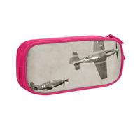 HEBSDFG Trousse à crayons noire haute capacité avec motif avion de la Seconde Guerre mondiale pour garçons et filles - Trousse de maquillage pour étudiants, école, université, bureau, rose, One Size