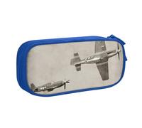 HEBSDFG Trousse à crayons noire haute capacité avec motif avion de la Seconde Guerre mondiale pour garçons et filles - Trousse de maquillage pour étudiants, école, université, bureau, bleu, One Size