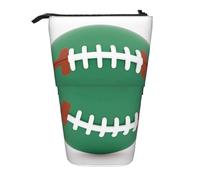 HEBSDFG Trousse à crayons rétractable avec fermeture éclair pour l'école, le bureau, les voyages - Motif football vert, Noir , Taille unique, Cartable