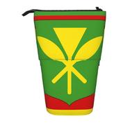 HEBSDFG Trousse à crayons rétractable avec imprimé papillon orange et pochette cosmétique, grande trousse de papeterie pour l'école, le bureau, les voyages, Drapeau hawaïen indien, One Size, Cartable