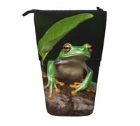 HEBSDFG Trousse à crayons rétractable avec motif grenouille d'arbre de la paix, trousse à crayons et trousse à cosmétiques, trousse à stylos à fermeture éclair pour l'école, le bureau, les voyages,