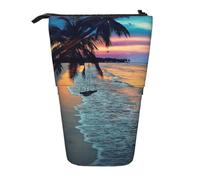 HEBSDFG Trousse à crayons rétractable et trousse à cosmétiques, grande trousse à crayons pour l'école, le bureau, les voyages, Coco Beach Sunset Hamac, One Size, Cartable