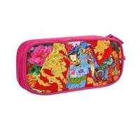 HEBSDFG Trousse à crayons rétro japonaise avec imprimé geisha fille pour garçons et filles, noir haute capacité, trousse de maquillage pour étudiants, école, université, bureau, rose, One Size