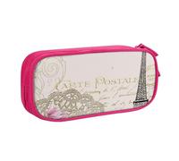 HEBSDFG Trousse à crayons romantique avec imprimé tour de Paris pour garçons et filles, noir, haute capacité, trousse de maquillage pour étudiants, école, université, bureau, rose, One Size, Cartable