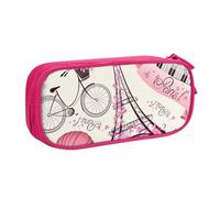 HEBSDFG Trousse à crayons romantique avec imprimé Tour Eiffel Paris pour garçons et filles - Noir - Grande capacité - Trousse de maquillage pour étudiants, école, université, bureau, rose, One Size