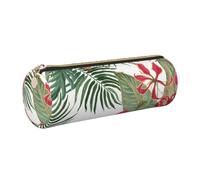HEBSDFG Trousse à crayons ronde d'été hawaïenne et trousse à cosmétiques, fermeture éclair dorée pour bureau, école, voyage, cadeau, doré, One Size, Cartable