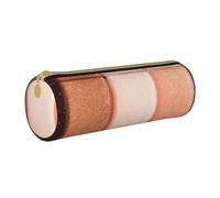 HEBSDFG Trousse à crayons ronde en cuir PVC avec fermeture éclair et faux paillettes or rose pour l'école, le bureau, les voyages, cadeau élégant, blanc, Taille unique, Cartable