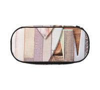 HEBSDFG Trousse à crayons Sunrise Horizon avec emplacements pour stylos pour l'école, les voyages, le bureau, Amour en bois, One Size, Cartable