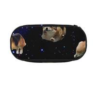 HEBSDFG Trousse à crayons Sunrise Horizon avec emplacements pour stylos pour l'école, les voyages, le bureau, Chien mignon de l'espace, One Size, Cartable
