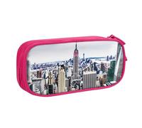 HEBSDFG Trousse à crayons tendance New York pour garçons et filles - Trousse de voyage noire haute capacité pour étudiants, école, université, bureau, rose, Taille unique, Cartable