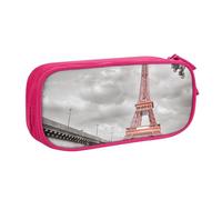 HEBSDFG Trousse à crayons Tower Paris pour garçons et filles, noire, haute capacité, trousse de maquillage pour étudiants, école, université, bureau, rose, One Size, Cartable