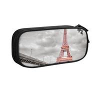 HEBSDFG Trousse à crayons Tower Paris pour garçons et filles, noire, haute capacité, trousse de maquillage pour étudiants, école, université, bureau, Noir , One Size, Cartable