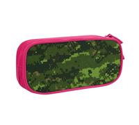 HEBSDFG Trousse à crayons verte avec imprimé camouflage numérique pour garçons et filles, trousse de voyage haute capacité, trousse de maquillage pour étudiants, école, université, bureau, rose, One