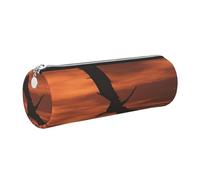 HEBSDFG Trousse ronde en cuir avec fermeture éclair dorée et dragon volant - Pour l'école, le bureau, les voyages, Argenté., One Size, Cartable