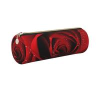 HEBSDFG Trousse ronde en cuir avec fermeture éclair dorée pour l'école, le bureau, les voyages, doré, One Size, Cartable