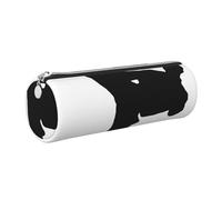 HEBSDFG Trousse ronde en cuir avec imprimé d'arts martiaux de Taekwondo et pochette à cosmétiques, fermeture éclair dorée, organiseur de papeterie de bureau, trousse à crayons en cuir pour l'école, le