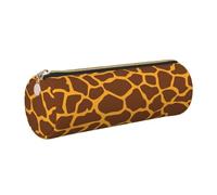 HEBSDFG Trousse ronde en cuir avec imprimé girafe et trousse à cosmétiques, fermeture éclair dorée pour bureau, école, voyage, cadeau, doré, One Size, Cartable