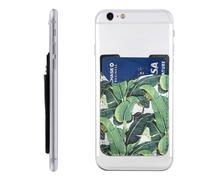 HEBSDFG West Desert with Cowboys Riding Horses Printed Phone Card Holder Wallet, Adhesive Stick on Phone Wallet Case for iPhone and Android, Feuilles de palmier tropicales., One Size, Décontracté