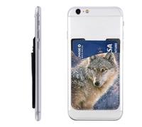 HEBSDFG West Desert with Cowboys Riding Horses Printed Phone Card Holder Wallet, Adhesive Stick on Phone Wallet Case for iPhone and Android, Trendy Wolf, One Size, Décontracté