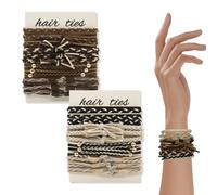 Hebterrka Lot de 24 élastiques à cheveux bohème, pour femme, bracelets colorés, élastiques pour filles, beaux élastiques sans dommage