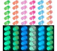 Hebterrka Lot de 60 petites tortues lumineuses, 6 couleurs, mini tortues en résine, brillent dans le noir, pour maison de poupée, micro-paysage, décoration d'aquarium