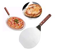 Hebudy Pizza Paddle Pelle à pizza ronde Acier inoxydable Pelle à Gâteau avec manche en bois pour le pain Cuisson du gâteau 7 pouces sur Pizza Stone Four et Grill