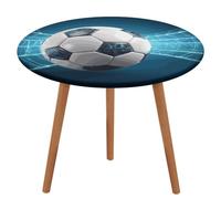 HEBVNJF Nappe ronde ajustée avec bord élastique extensible - Motif ballon de football - Imperméable - Pour table ronde de salle à manger
