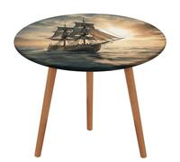 HEBVNJF Nappe ronde ajustée avec bord élastique extensible pour bateau à voile seul nappe imperméable pour table ronde de salle à manger