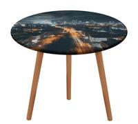 HEBVNJF Nappe ronde avec vue nocturne sur la ville, nappe de table en plein air, pour tables à manger, cuisine, appartement, essentiels, pique-nique, camping, fête, décoration de pendaison de