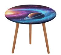 HEBVNJF Nappe ronde colorée du système solaire - Nappe d'extérieur - Pour salle à manger, cuisine, appartement, pique-nique, camping, fête, cadeau de pendaison de crémaillère, 100 cm