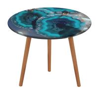 HEBVNJF Nappe ronde en agate bleu sarcelle, nappe de table pour extérieur, table à manger, cuisine, appartement, essentiels pour pique-nique, camping, fête, cadeau de pendaison de crémaillère, 110 cm