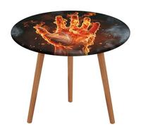 HEBVNJF Nappe ronde en forme de flamme de feu, nappe d'extérieur pour table à manger, cuisine, appartement, essentiels pour pique-nique, camping, fête, cadeau de pendaison de crémaillère, 110 cm