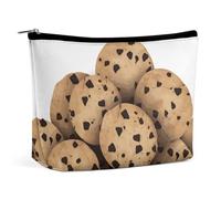 HEBVNJF Trousse de maquillage de voyage portable avec motif loutre pour femme/fille, Biscuits aux pépites de chocolat alimentaire, Taille unique