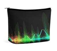 HEBVNJF Trousse de maquillage de voyage portable avec motifs de couleur corail pour femme/fille, Cool Music Sound Wave, Taille unique