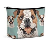 HEBVNJF Trousse de maquillage de voyage portable drôle bouledogue anglais sac de rangement pour femme/fille, Bulldog anglais amusant., Taille unique