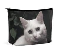 HEBVNJF Trousse de maquillage de voyage portable pour femme/fille - Blanc - Attrape-rêves, Chat blanc, Taille unique