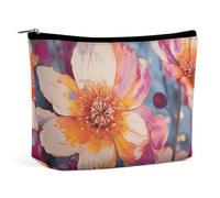 HEBVNJF Trousse de maquillage de voyage portable pour femme/fille Motif papillons Narcisse Fleurs, Fleurs lumineuses., Taille unique