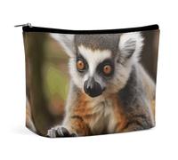 HEBVNJF Trousse de maquillage de voyage portable pour femme/fille Motif tigre animaux sauvages, Singe lémurien mignon, Taille unique