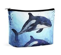 HEBVNJF Trousse de maquillage de voyage portable sac cosmétique pirate voilier pleine lune _78728436 sac de rangement de maquillage pour femme/fille, Orca Killer Whale., Taille unique