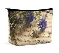 HEBVNJF Trousse de maquillage de voyage portable Serene Coastal Makeup Bag pour femme/fille, Partition de musique - 1, Taille unique