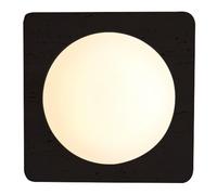 HEBXMF Applique murale de style industriel moderne, lampe murale carrée minimaliste en travertin noir, abat-jour en verre avec source lumineuse G4, luminaires muraux pour chambre, salon ou salle à man